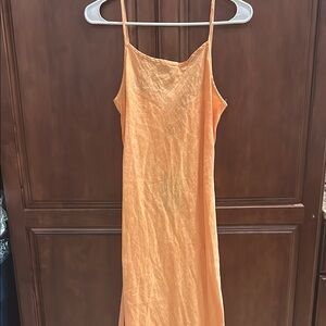 Orange Slip Midi Dress